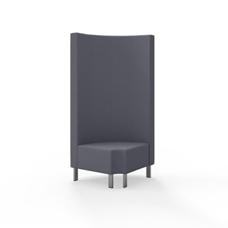 Hörnmodul Snake 90 grader R 12 rund med metallben, hög rygg SH43