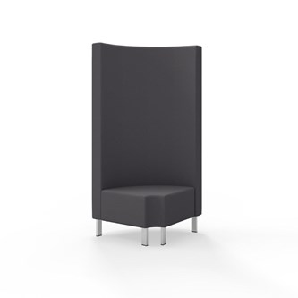 Hörnmodul Snake 90 grader R 12 rund med metallben, hög rygg SH43