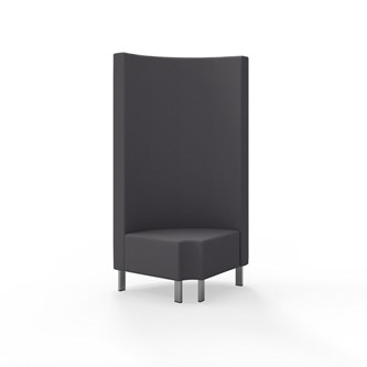 Hörnmodul Snake 90 grader R 12 rund med metallben, hög rygg SH43