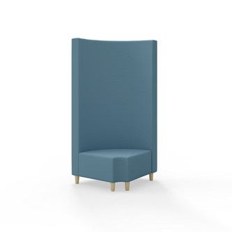 Hörnmodul Snake 90 grader R 12 rund med träben, hög rygg SH37,5