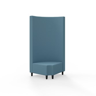 Hörnmodul Snake 90 grader R 12 rund med träben, hög rygg SH37,5