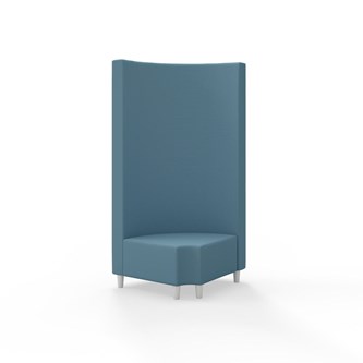 Hörnmodul Snake 90 grader R 12 rund med träben, hög rygg SH37,5