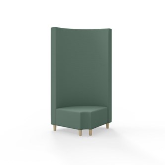 Hörnmodul Snake 90 grader R 12 rund med träben, hög rygg SH37,5