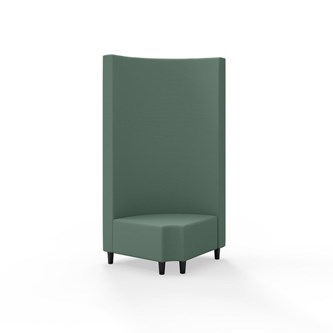 Hörnmodul Snake 90 grader R 12 rund med träben, hög rygg SH37,5