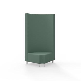 Hörnmodul Snake 90 grader R 12 rund med träben, hög rygg SH37,5