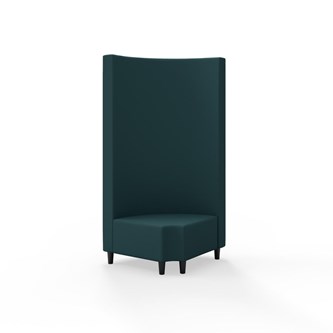 Hörnmodul Snake 90 grader R 12 rund med träben, hög rygg SH37,5