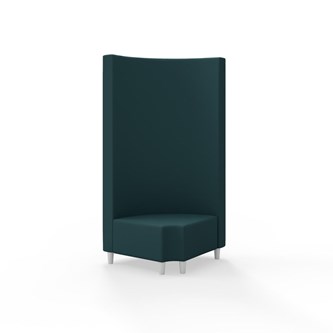 Hörnmodul Snake 90 grader R 12 rund med träben, hög rygg SH37,5