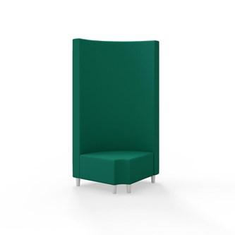 Hörnmodul Snake 90 grader R 12 rund med träben, hög rygg SH37,5