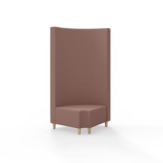 Hörnmodul Snake 90 grader R 12 rund med träben, hög rygg SH37,5