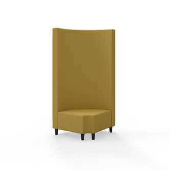 Hörnmodul Snake 90 grader R 12 rund med träben, hög rygg SH37,5