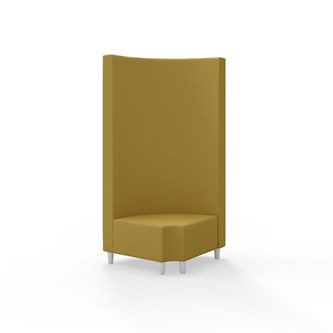 Hörnmodul Snake 90 grader R 12 rund med träben, hög rygg SH37,5