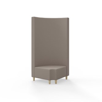 Hörnmodul Snake 90 grader R 12 rund med träben, hög rygg SH37,5