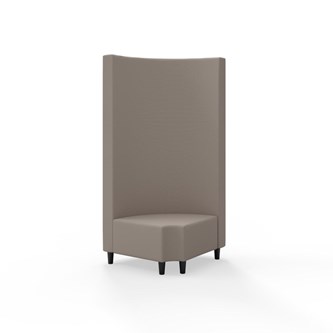 Hörnmodul Snake 90 grader R 12 rund med träben, hög rygg SH37,5