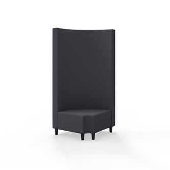 Hörnmodul Snake 90 grader R 12 rund med träben, hög rygg SH37,5