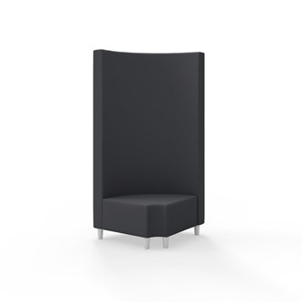 Hörnmodul Snake 90 grader R 12 rund med träben, hög rygg SH37,5