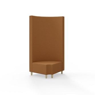 Hörnmodul Snake 90 grader R 12 rund med träben, hög rygg SH37,5