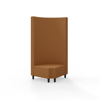 Hörnmodul Snake 90 grader R 12 rund med träben, hög rygg SH37,5