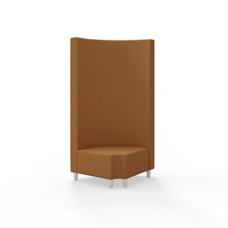 Hörnmodul Snake 90 grader R 12 rund med träben, hög rygg SH37,5