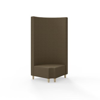 Hörnmodul Snake 90 grader R 12 rund med träben, hög rygg SH37,5