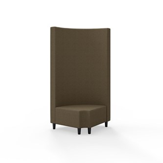 Hörnmodul Snake 90 grader R 12 rund med träben, hög rygg SH37,5