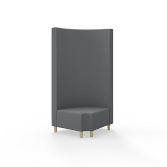 Hörnmodul Snake 90 grader R 12 rund med träben, hög rygg SH37,5