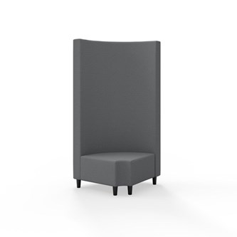 Hörnmodul Snake 90 grader R 12 rund med träben, hög rygg SH37,5