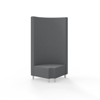 Hörnmodul Snake 90 grader R 12 rund med träben, hög rygg SH37,5