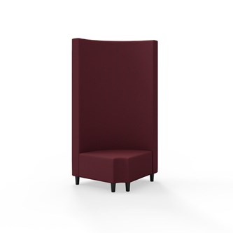 Hörnmodul Snake 90 grader R 12 rund med träben, hög rygg SH37,5