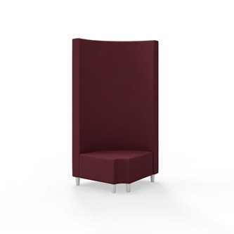 Hörnmodul Snake 90 grader R 12 rund med träben, hög rygg SH37,5