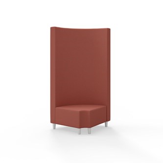 Hörnmodul Snake 90 grader R 12 rund med träben, hög rygg SH37,5