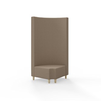 Hörnmodul Snake 90 grader R 12 rund med träben, hög rygg SH37,5