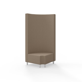 Hörnmodul Snake 90 grader R 12 rund med träben, hög rygg SH37,5