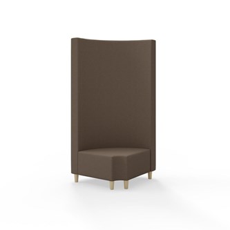 Hörnmodul Snake 90 grader R 12 rund med träben, hög rygg SH37,5