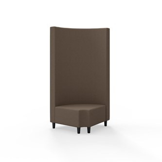 Hörnmodul Snake 90 grader R 12 rund med träben, hög rygg SH37,5