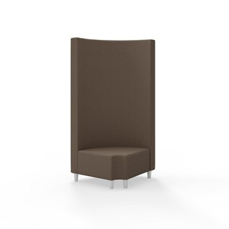 Hörnmodul Snake 90 grader R 12 rund med träben, hög rygg SH37,5