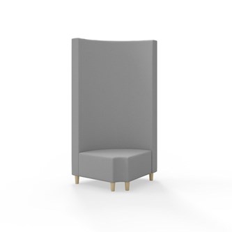 Hörnmodul Snake 90 grader R 12 rund med träben, hög rygg SH37,5