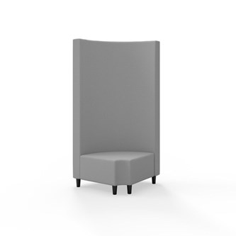 Hörnmodul Snake 90 grader R 12 rund med träben, hög rygg SH37,5