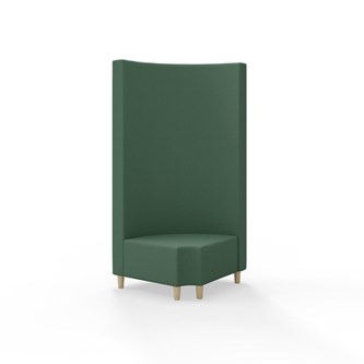 Hörnmodul Snake 90 grader R 12 rund med träben, hög rygg SH37,5