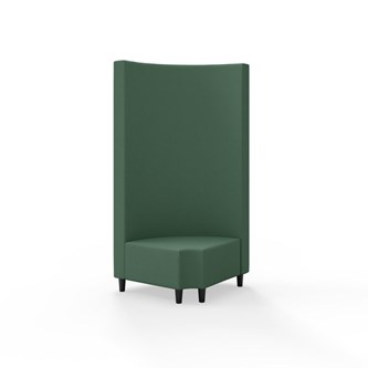 Hörnmodul Snake 90 grader R 12 rund med träben, hög rygg SH37,5