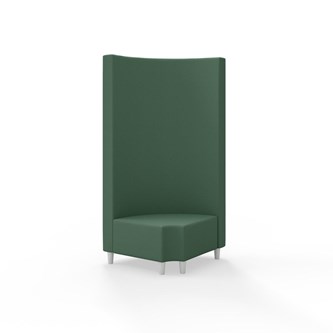 Hörnmodul Snake 90 grader R 12 rund med träben, hög rygg SH37,5