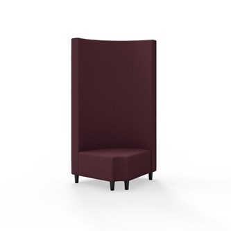 Hörnmodul Snake 90 grader R 12 rund med träben, hög rygg SH37,5