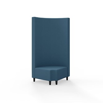 Hörnmodul Snake 90 grader R 12 rund med träben, hög rygg SH37,5