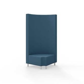 Hörnmodul Snake 90 grader R 12 rund med träben, hög rygg SH37,5