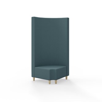 Hörnmodul Snake 90 grader R 12 rund med träben, hög rygg SH37,5