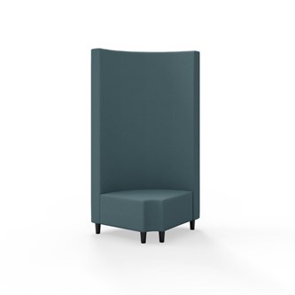 Hörnmodul Snake 90 grader R 12 rund med träben, hög rygg SH37,5