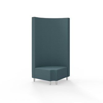 Hörnmodul Snake 90 grader R 12 rund med träben, hög rygg SH37,5