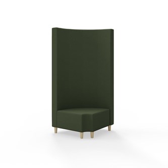 Hörnmodul Snake 90 grader R 12 rund med träben, hög rygg SH37,5