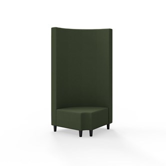 Hörnmodul Snake 90 grader R 12 rund med träben, hög rygg SH37,5