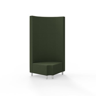 Hörnmodul Snake 90 grader R 12 rund med träben, hög rygg SH37,5