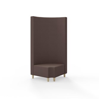 Hörnmodul Snake 90 grader R 12 rund med träben, hög rygg SH37,5